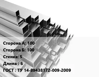 Труба профильная 100х100 s=5 L=6 ГОСТ: ТУ 14-89438172-009-2009